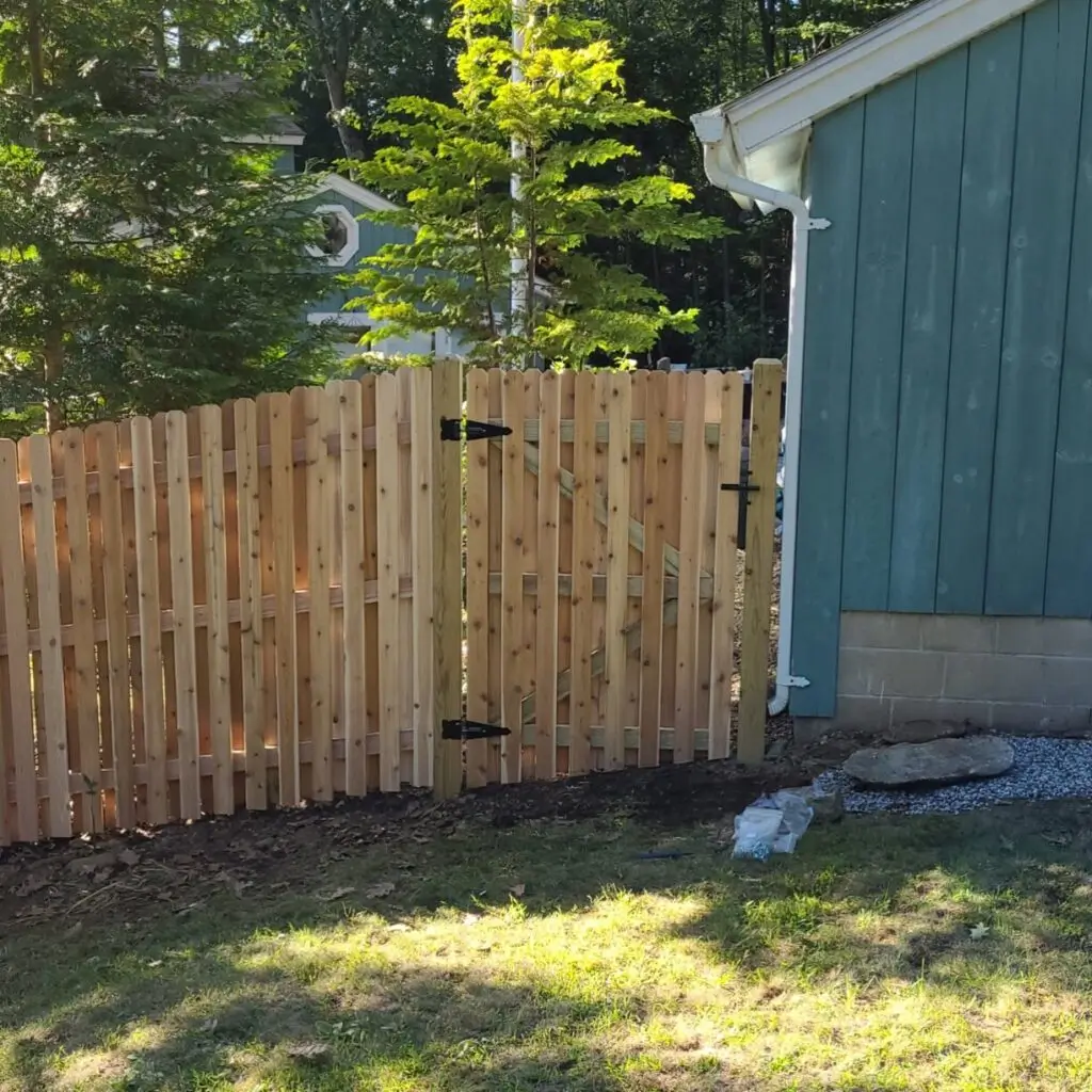 wooden fence gate on a residential property